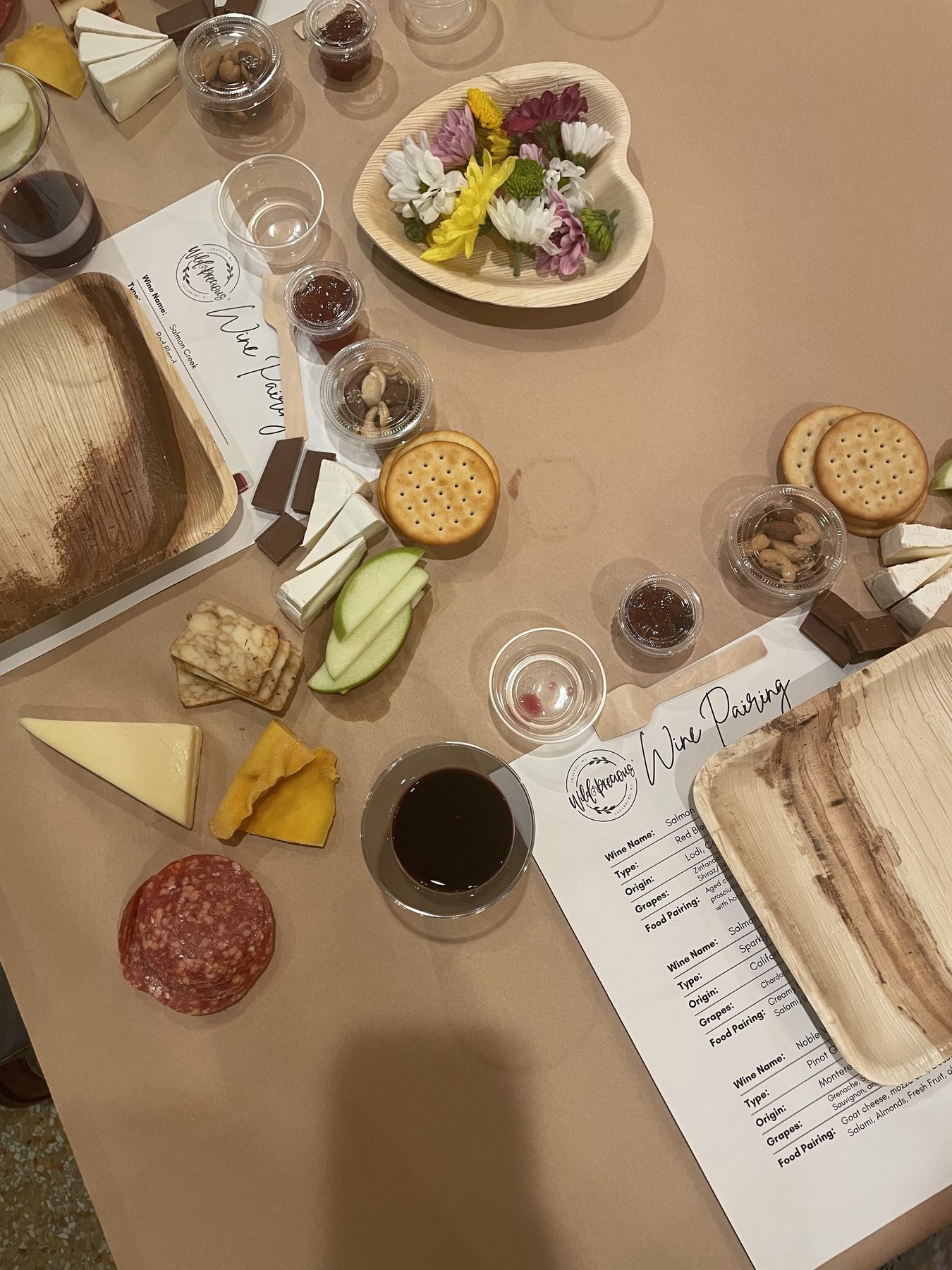 Workshop room set for a charcuterie class