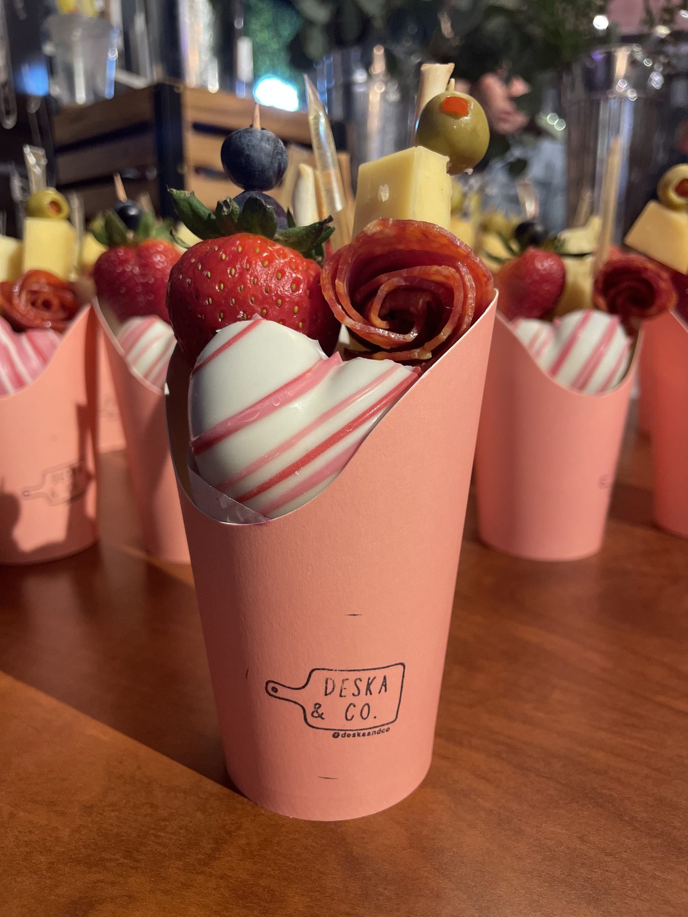 Individual charcuterie cups and skewers